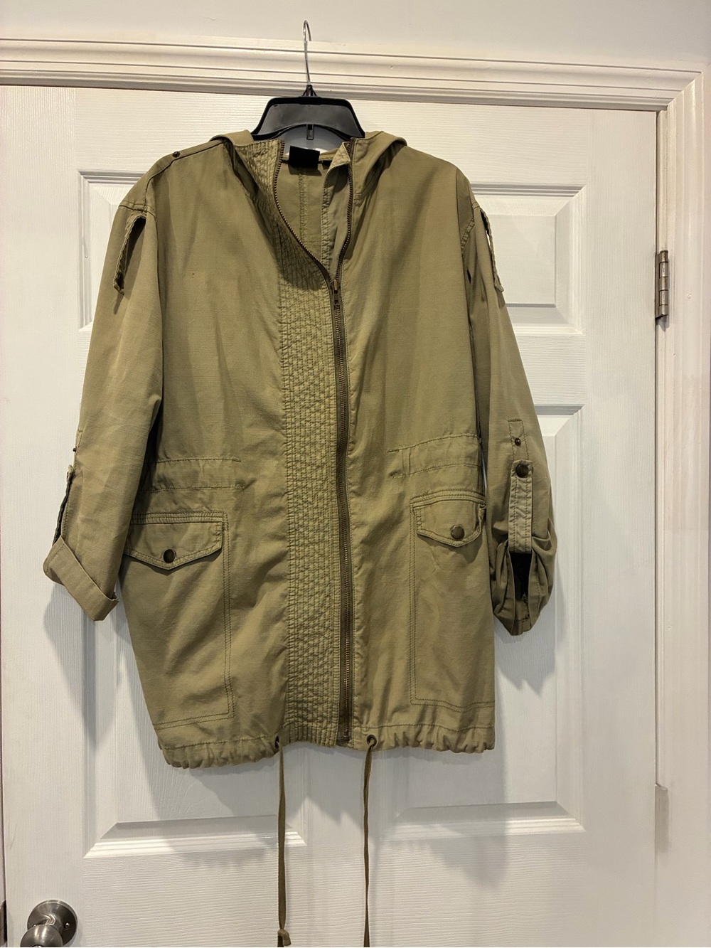 Trouve Olive Green Hooded Utility Jacket